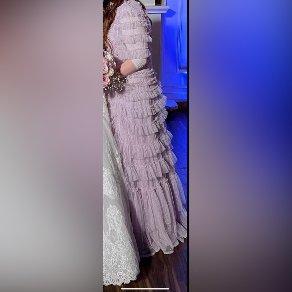 Needle and thread lavender ruffle layer dress